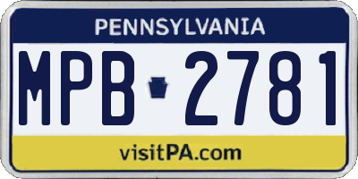 PA license plate MPB2781