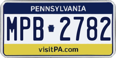 PA license plate MPB2782