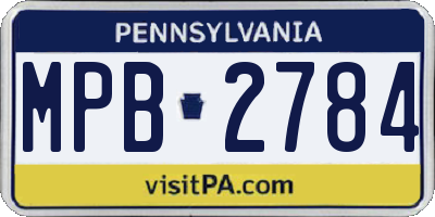 PA license plate MPB2784