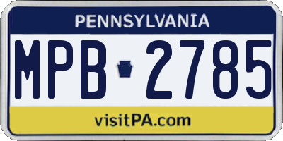 PA license plate MPB2785