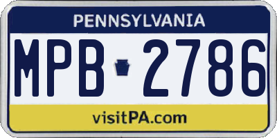 PA license plate MPB2786