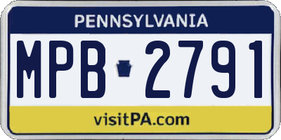 PA license plate MPB2791