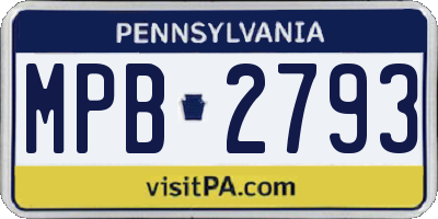 PA license plate MPB2793