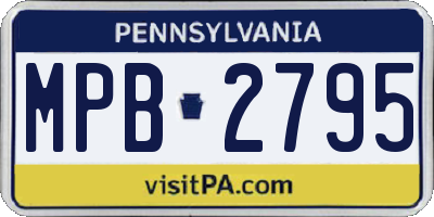 PA license plate MPB2795
