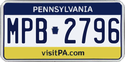 PA license plate MPB2796