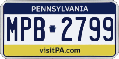 PA license plate MPB2799