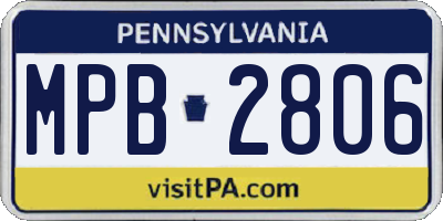 PA license plate MPB2806