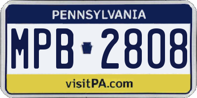PA license plate MPB2808