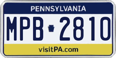 PA license plate MPB2810