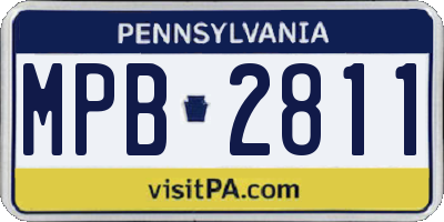 PA license plate MPB2811