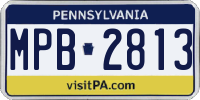PA license plate MPB2813