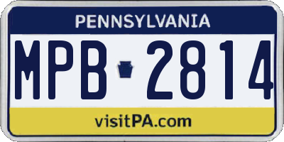 PA license plate MPB2814
