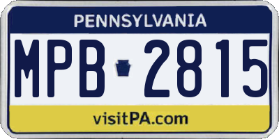 PA license plate MPB2815