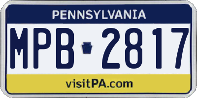 PA license plate MPB2817