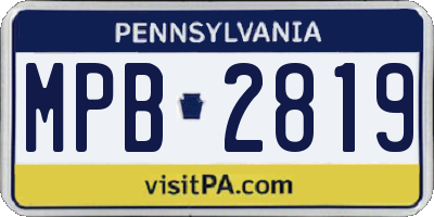 PA license plate MPB2819