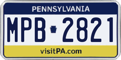 PA license plate MPB2821