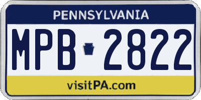 PA license plate MPB2822