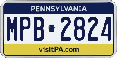 PA license plate MPB2824