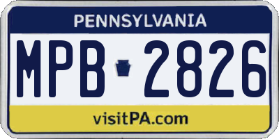 PA license plate MPB2826