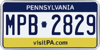 PA license plate MPB2829