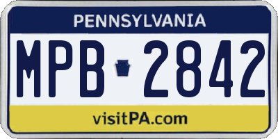 PA license plate MPB2842