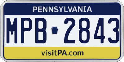 PA license plate MPB2843