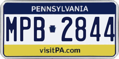 PA license plate MPB2844
