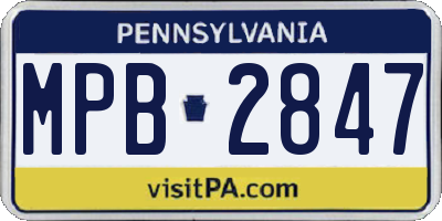 PA license plate MPB2847