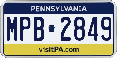 PA license plate MPB2849