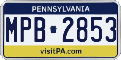 PA license plate MPB2853