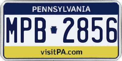 PA license plate MPB2856