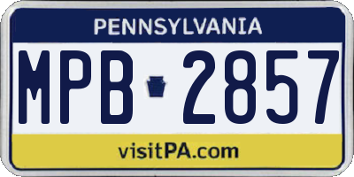 PA license plate MPB2857