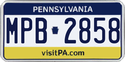 PA license plate MPB2858