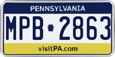 PA license plate MPB2863