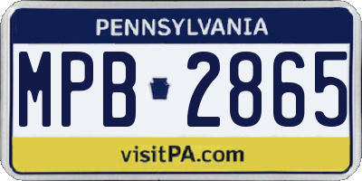 PA license plate MPB2865