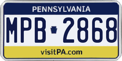 PA license plate MPB2868