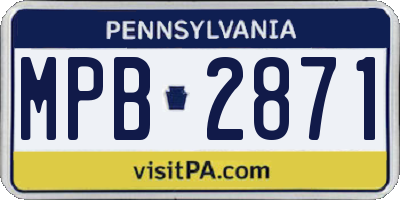 PA license plate MPB2871