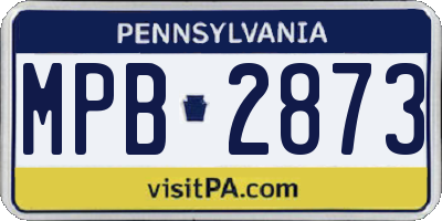 PA license plate MPB2873