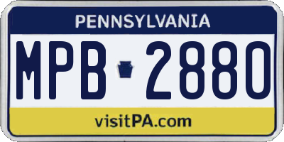 PA license plate MPB2880