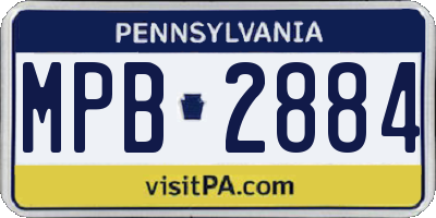 PA license plate MPB2884