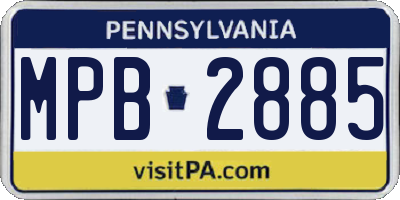 PA license plate MPB2885