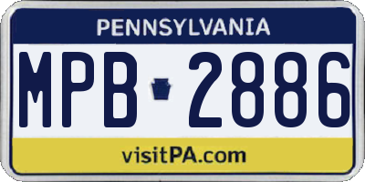 PA license plate MPB2886
