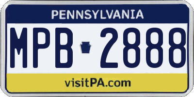 PA license plate MPB2888