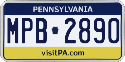 PA license plate MPB2890