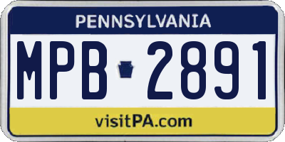 PA license plate MPB2891