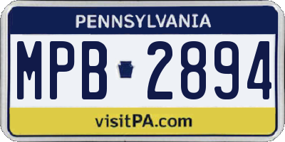 PA license plate MPB2894