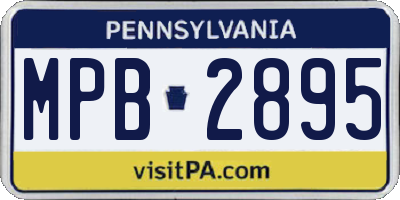 PA license plate MPB2895