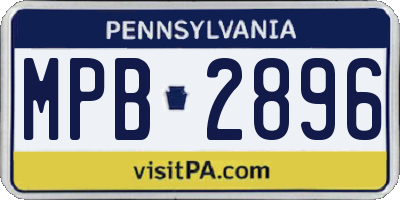PA license plate MPB2896