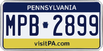 PA license plate MPB2899