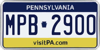 PA license plate MPB2900